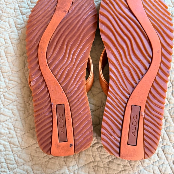 Aldo Brown Leather Sandals - Picture 3 of 4